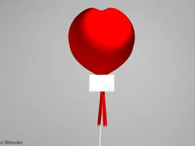 Balloon  love shape 3D model