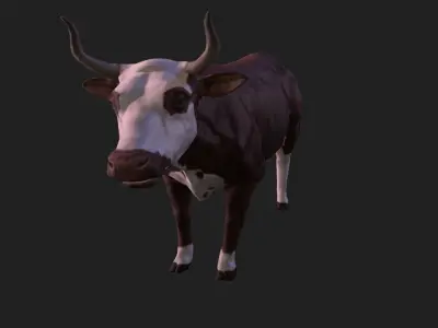 Cow complete animation Low-poly 3D model