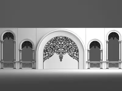 Wall with Motif 3D model