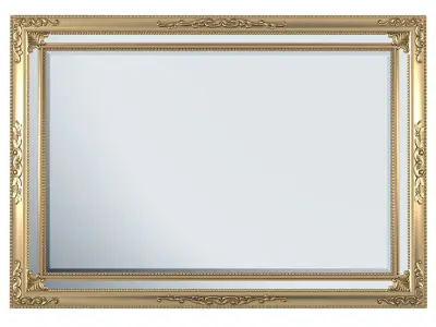 Beveled mirror in classic frame 3D model