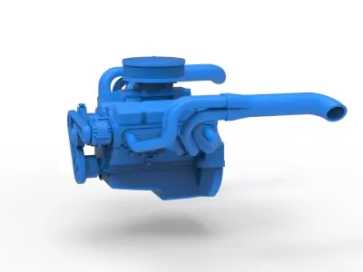 Engine of New Zealand Vintage Stock car Scale 1 to 25 3D print model