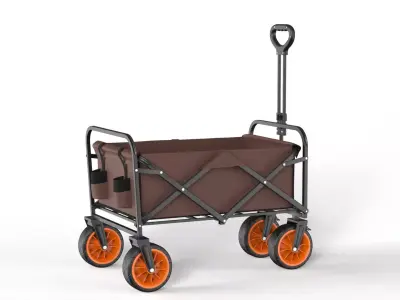 Foldable Garden Wagon Cart 3D model