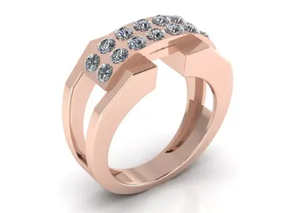 Jewelry Diamond Ring 3D Print Model 3D print model 28