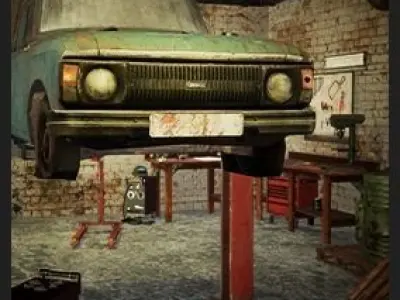 Car Garage 84 Assets Low-poly 3D model