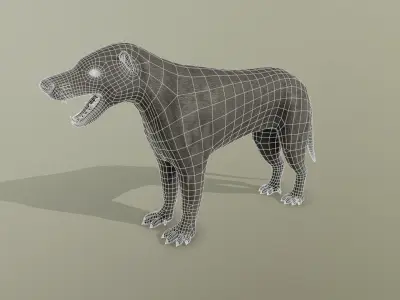 low poly dog Low-poly 3D model 2