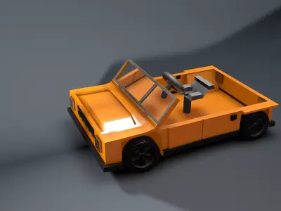 Game 3dCar 3Dmodel  two Low-poly 3D model