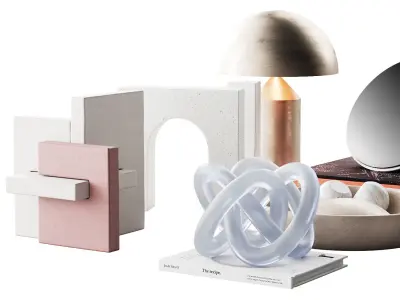 011 Living decor set NEW YORK 02 accessories for coffee table 3D model