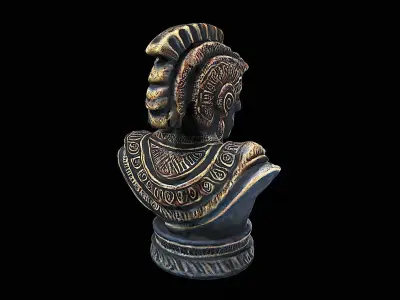 aztec statue sculpture 3D model