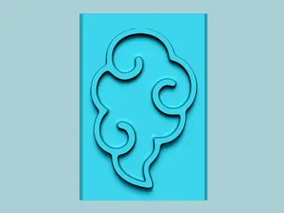 Stamp 93 - Naruto Cloud - Fondant Decoration Maker Toy 3D print model