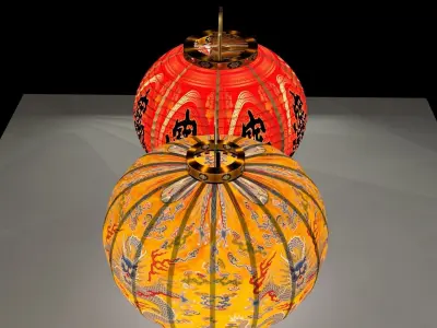 Chinese red lantern  3D model 27