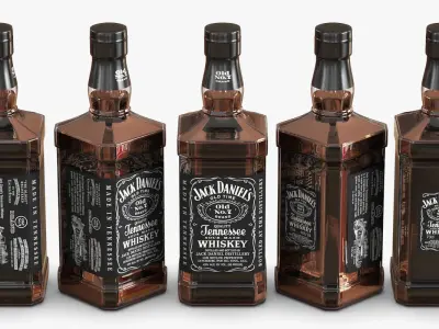 Jack Daniels Whiskey Bottle 3D model