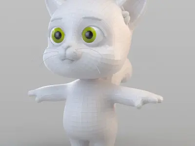 Cartoon Biped Cat 3D model