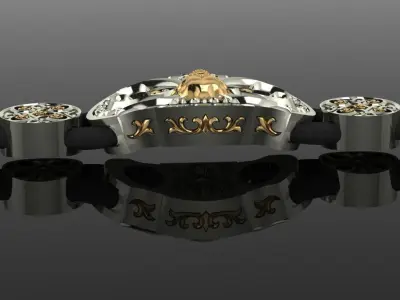 Bracelet with Skull 3D print model