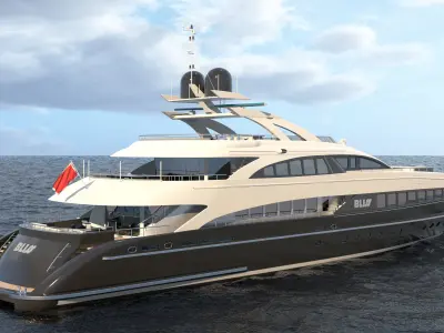 Bliss Motor Mega Yacht for Travel 3D model
