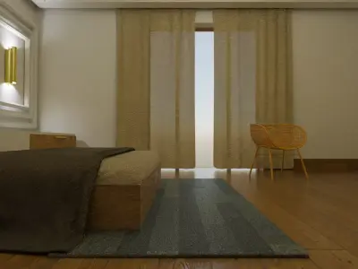 Modern Bedroom 3D Model Low-poly 3D model purchase