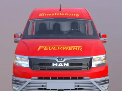 Feuerwehr - Einsatzleitung MAN TGE Bus Low Poly Low-poly 3D model