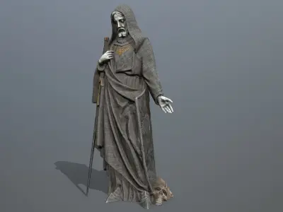 man statue Low-poly 3D model