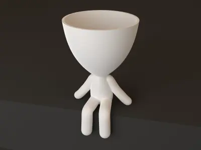 20 Pot plant with little person style 3D printable models 3D print model