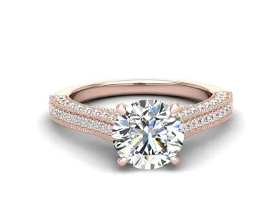 Engagement ring Sophia round 3D print model