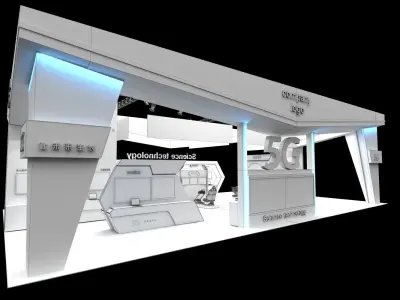 exhibition stand 20x12 model 3D model