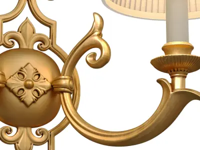 Brass Vintage Double Wall Light Sconce Cellini in Classic style 3D model