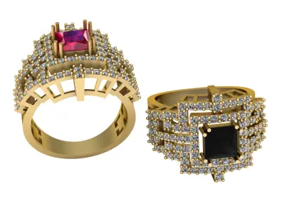 LUXURY RUBY RING 3D PRINTABLE MODEL 3D print model