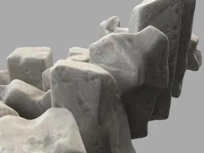 Stone block smooth decor n2 3D model