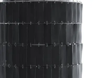 Silver Lamp with Fabric Shade 3D model