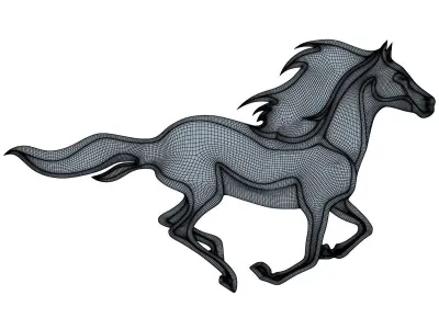 Chrome horse v 1 3D model