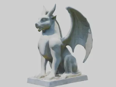 Stone statue Low-poly 3D model