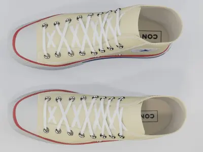 Basketball Leather Shoes Converse All Star Light Yellow 3D model