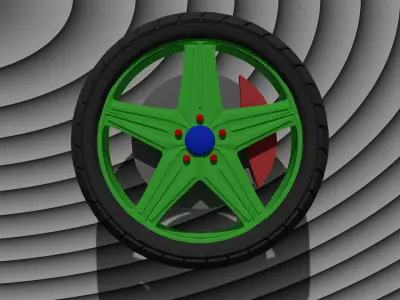 3D Car Tire Low-poly 3D model