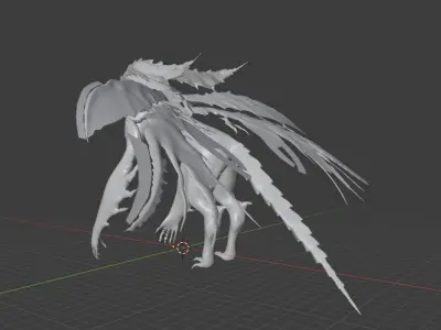 Valak Dragon for your games and animation Low-poly 3D model
