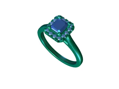 ZDR029 topaz and diamond ring 3D print model