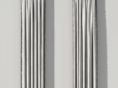 Curtains with fringes 3D model