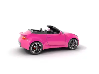 Vibrant Pink Convertible model pack Low-poly 3D model