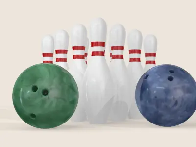 Bowling Balls and Pins 3D model