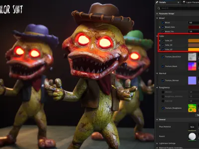 Spooky Duckytronic - Rigged and Animated Low-poly 3D model