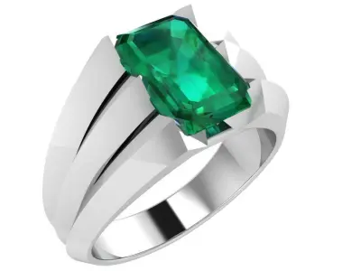 Emerald Ring 0516 Free 3D print model