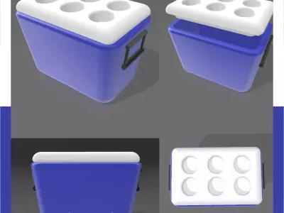 Generic plastic cooler for scale autos and dioramas  3D print model