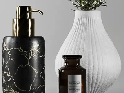 Decorative Set 02 Low-poly 3D model