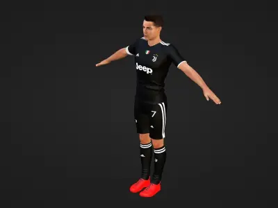 Cristiano Ronaldo - Juventus Low-poly 3D model