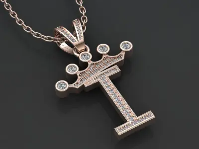 I letter pendant 3D print model
