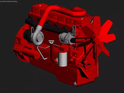 B 5 9L Cummins Turbo Diesel Engine Low-poly 3D model