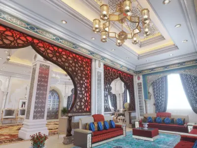 Islamic Arabic Moroccan sofa carpet table Chandler  Low-poly 3D model