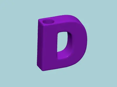 Vase D - Alphabet Vases Collection Letters - STL Printable 3D print model
