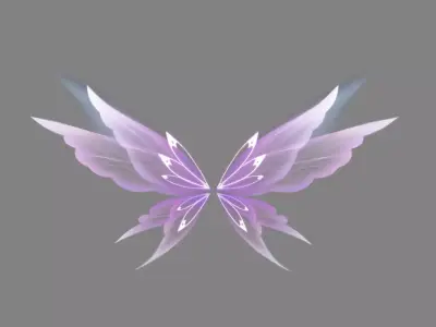 Cartoon spirit wing - Translucent butterfly wing Low-poly 3D model