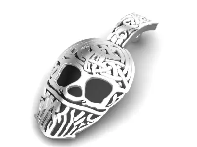 Skeleton Face Mask Gold Pendant 3D print model