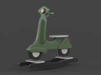 Wooden Rocking Scooter 3D model