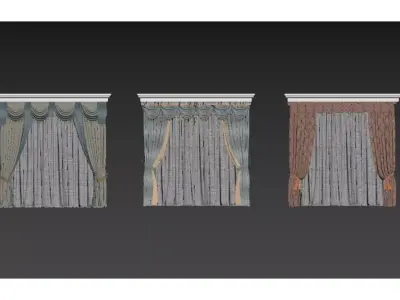  European-style Curtains 3D model